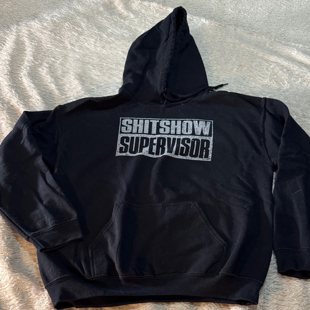 Black Graphic Hoodie Sweatshirt - 'Shitshow Supervisor'